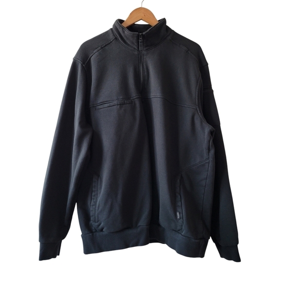 5.11 Tactical Black Quarter Zip Pullover Sweatshirt - Picture 1 of 15